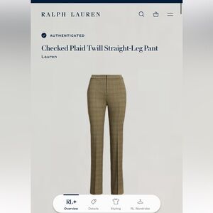 Ralph Lauren Wool-Blend Checked Pants
